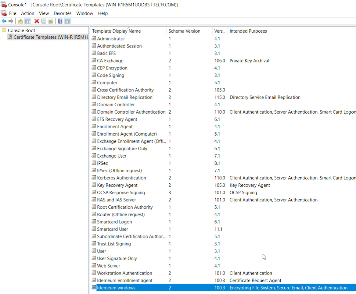 Windows Desktop MFA - AD CS configuration