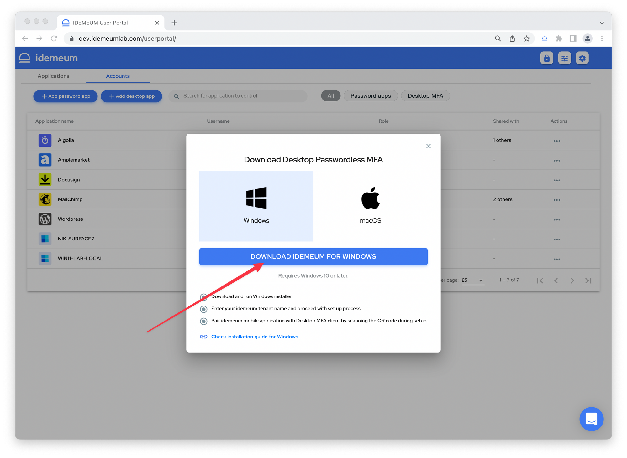 Windows Desktop MFA - domain joined machines